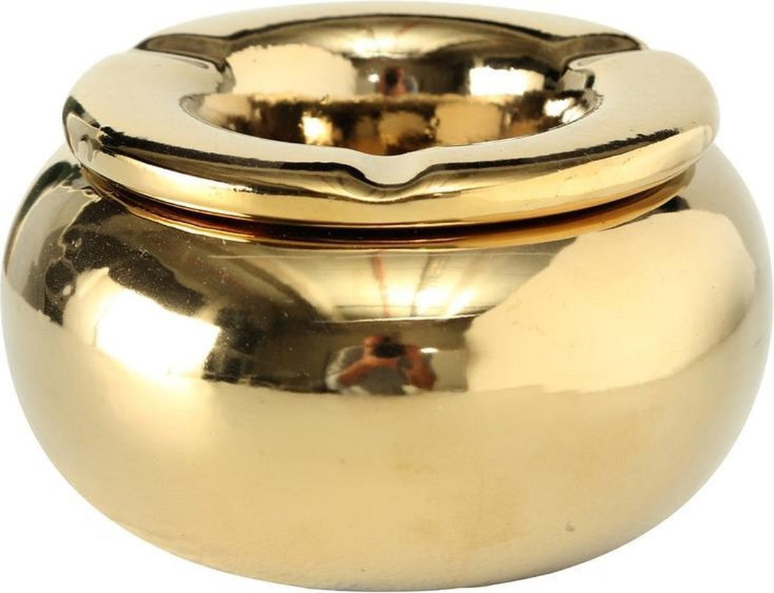 Gold ceramic ashtray
