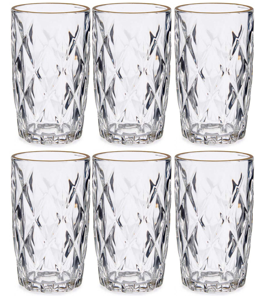 Diamantglas mit Goldrand 340ml