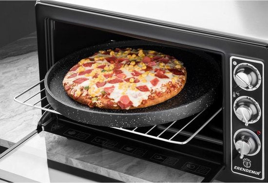 3-in-1 Granite Cast Iron Pan Double-Sided - Grill Pan - Pancake Pan - Crêpe Pan - 35cm