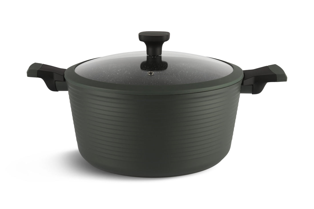 Edënbërg Green Line - Set de 12 casseroles et poêles de luxe en aluminium forgé - Revêtement céramique/marbre
