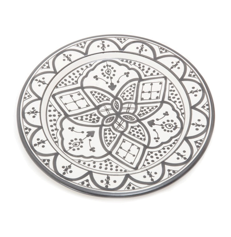 Assiette marocaine gris-blanc ø26 cm