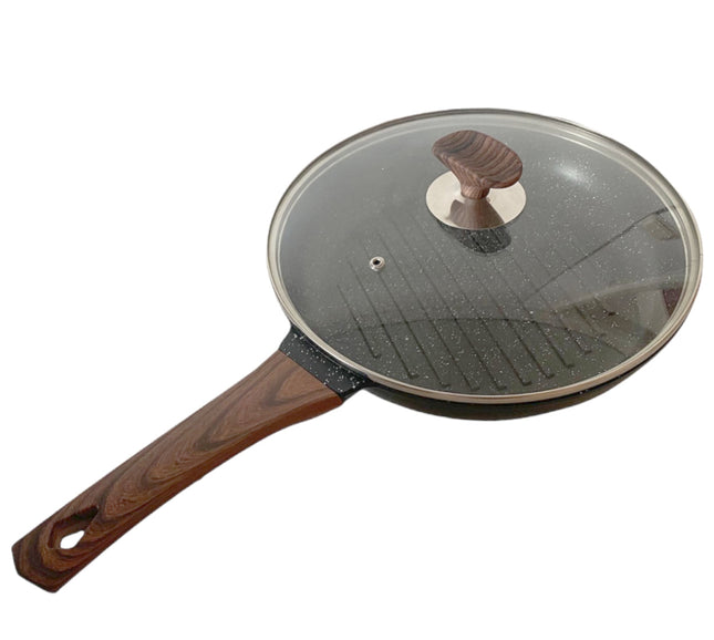Cast Aluminum Grill Pan 26 cm wooden handle
