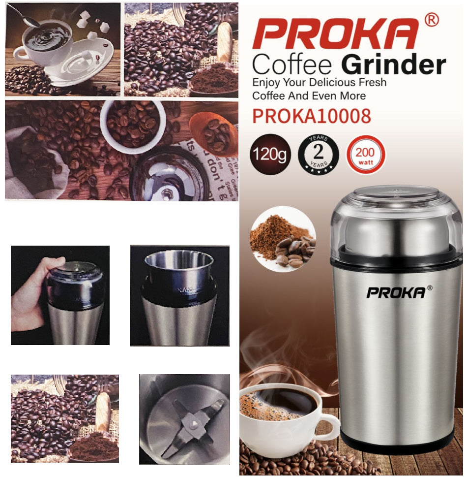 Elektrische koffiemolen RVS 120 g – multifunctionele grinder, 200 W