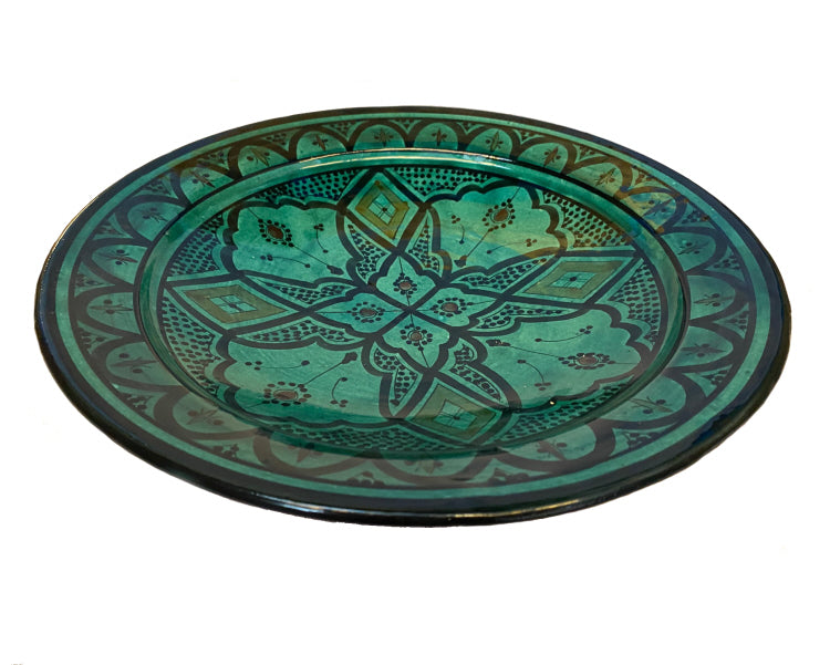 Green Moroccan plate, 35 cm