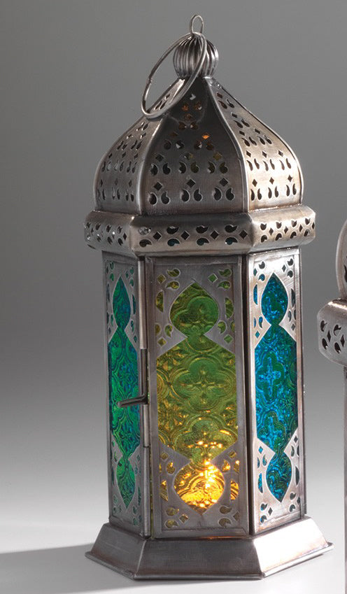 Lanterne marocaine à grand abat-jour ton sur ton - faite à la main