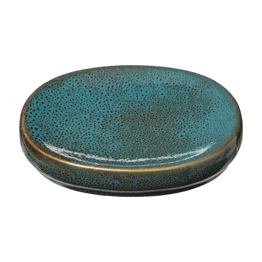 Groene harmonie zeepbakje – keramische zeephouder, 14,3 x 10,7 x 3 cm