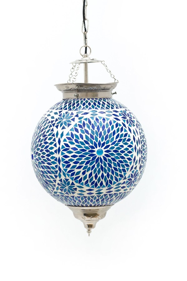 Oosterse lamp Mumbai mozaïek blauw