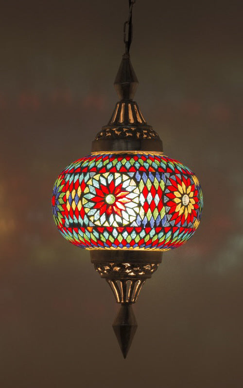 Orientalische Hängeleuchte Gaya Mosaik multicolor
