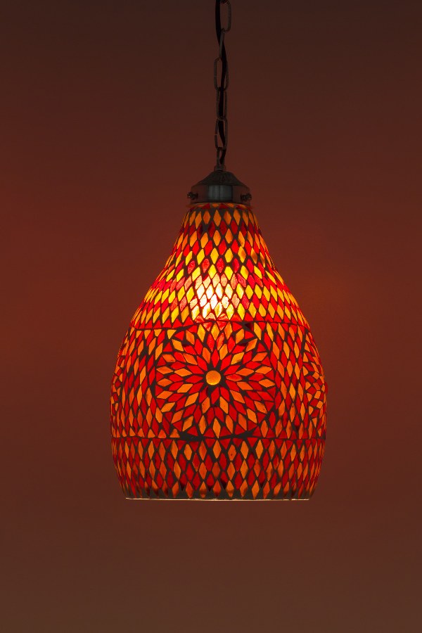 Oriental Jaipur mosaic lamp orange