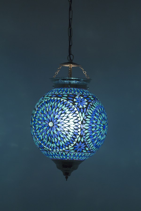 Oosterse lamp Mumbai mozaïek blauw