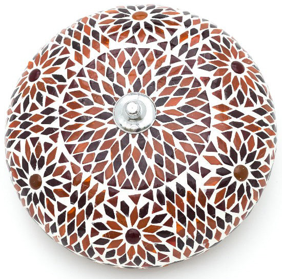Orientalische Deckenlampe Goa Mosaik orange Bohemian 24 cm