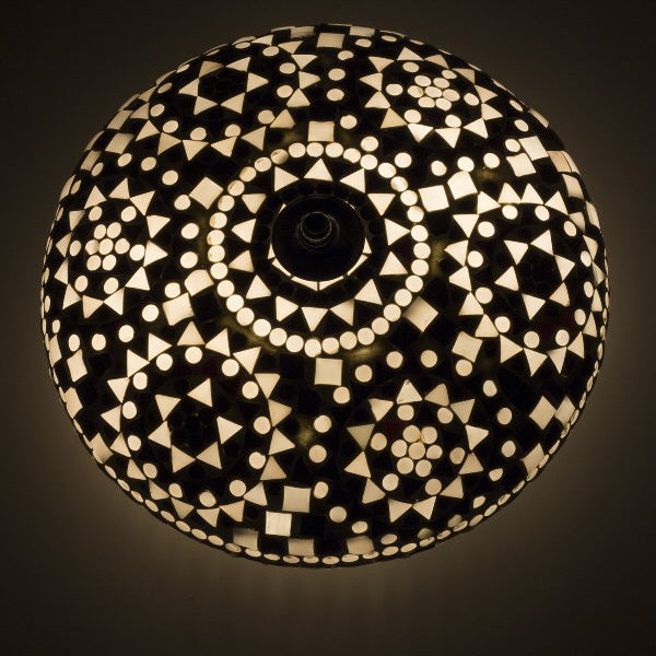 Oriental ceiling lamp Goa mosaic black & white Classic 24 cm