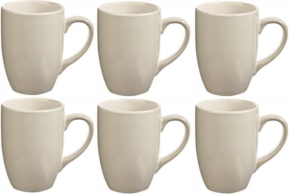 Secret de Gourmet grote koffiemokken 360 ml – set van 6, wit of rood