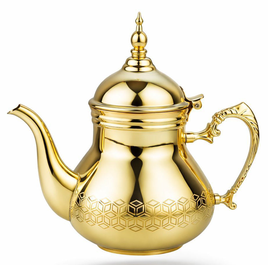 Hakal Sultana gouden Marokkaanse theepot – Arabische theepot RVS, 0,8–1,8 liter – foto 10