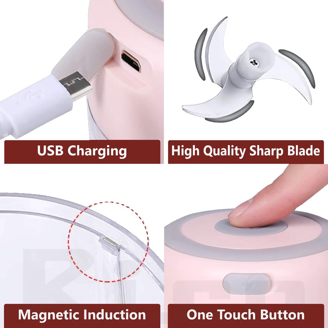 Electric food chopper - USB rechargeable - Mini portable chopper - 250ml