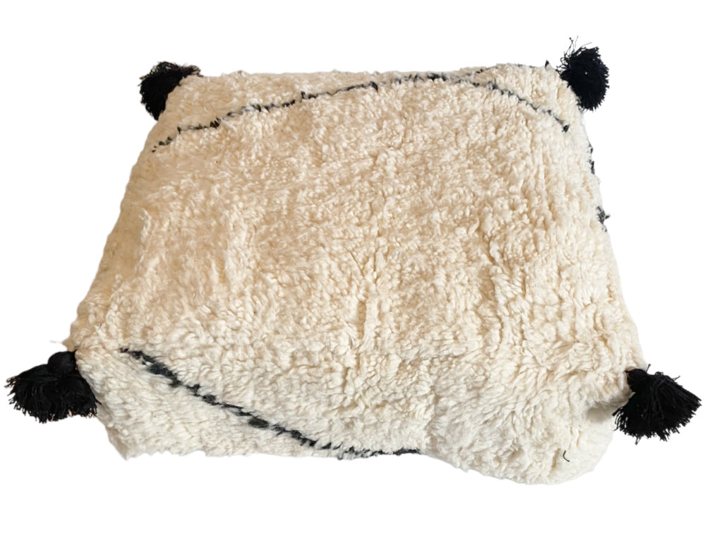 Marokkanischer handgefertigter Berber-Pouffe (Beni Ourain)