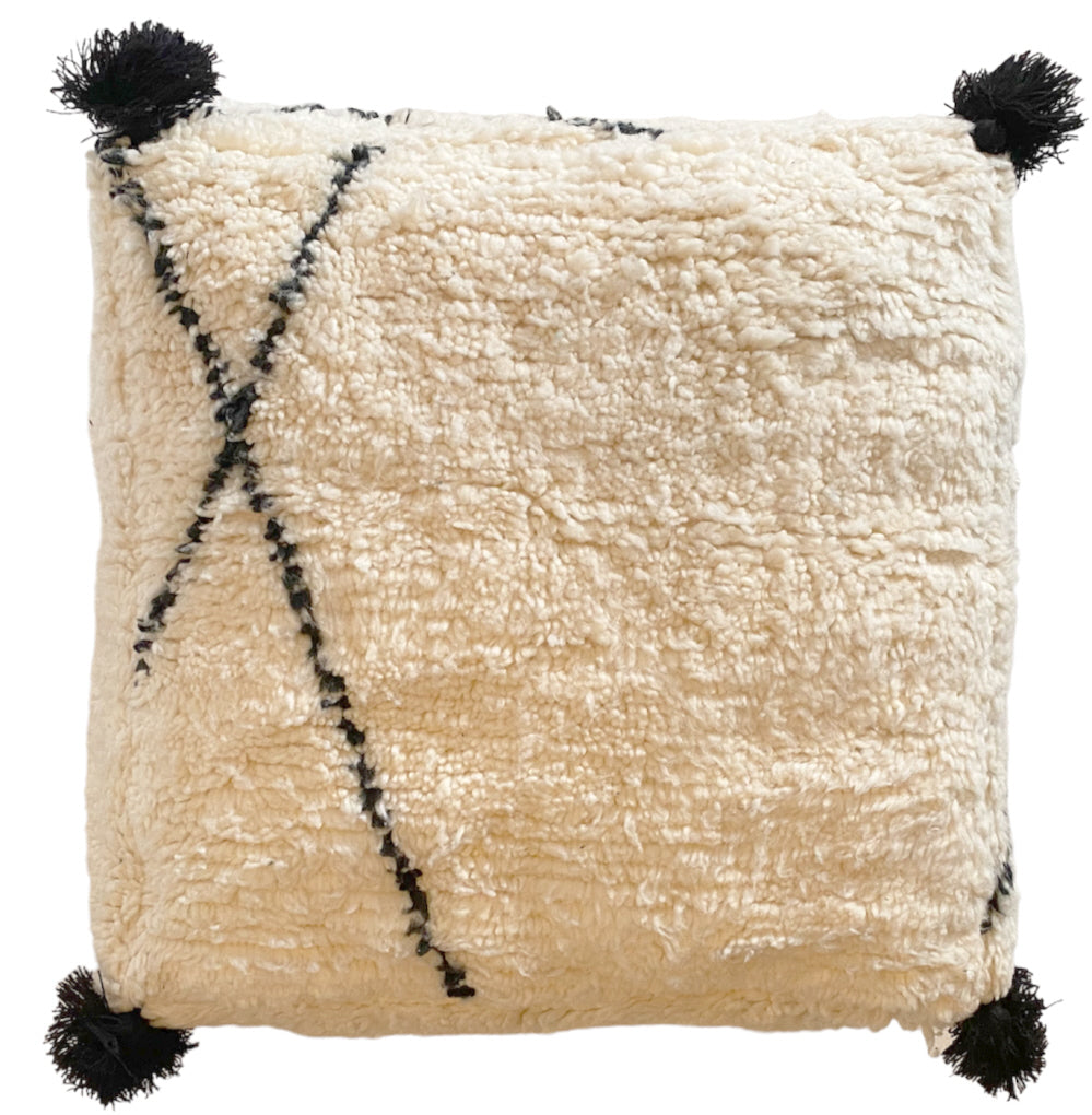 Marokkanischer handgefertigter Berber-Pouffe (Beni Ourain)