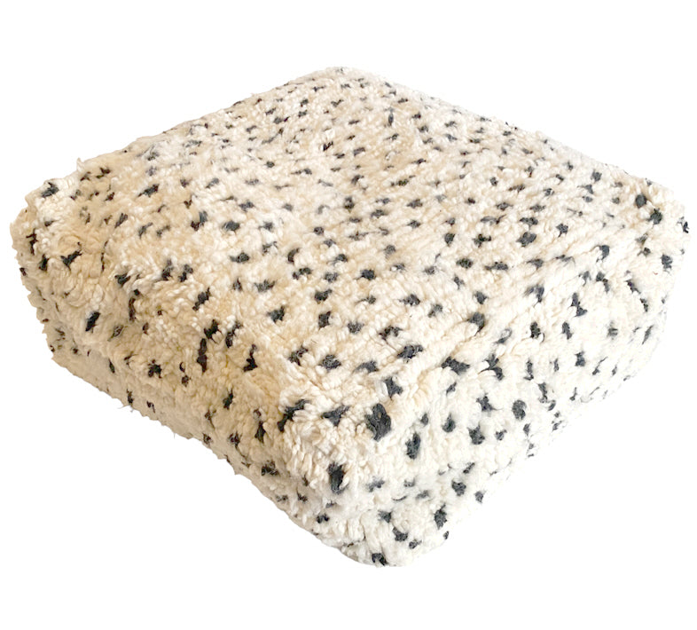 Marokkanischer handgefertigter Berber-Pouffe (Beni Ourain) Flauschiges Bohemian Bodenkissen