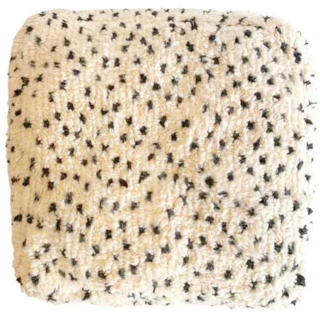 Marokkanischer handgefertigter Berber-Pouffe (Beni Ourain) Flauschiges Bohemian Bodenkissen