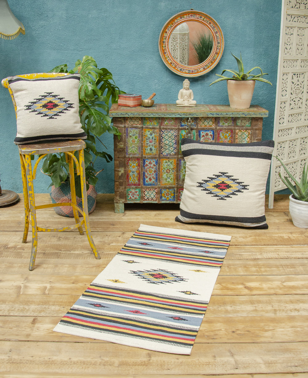 Handgewebter Kelim-Teppich 70 x 140 cm