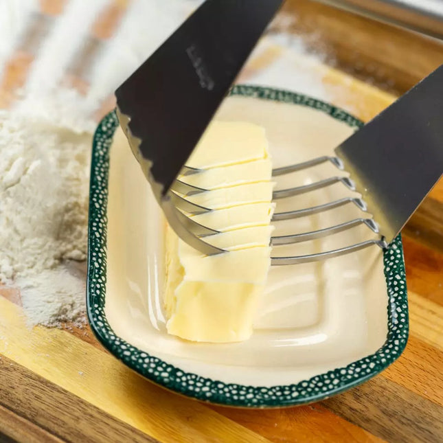Kinghoff KH3378 - Manual Stainless Steel Kitchen Chopper - 5 Sharp Blades - Ideal for Making Dough, Chopping Butter and More
