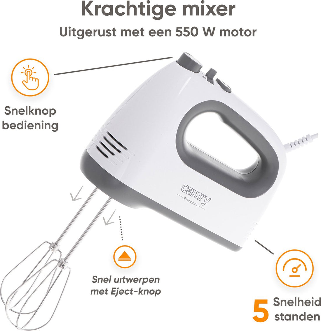 Mixer - Handmixer - 750W - Turbo-Funktion