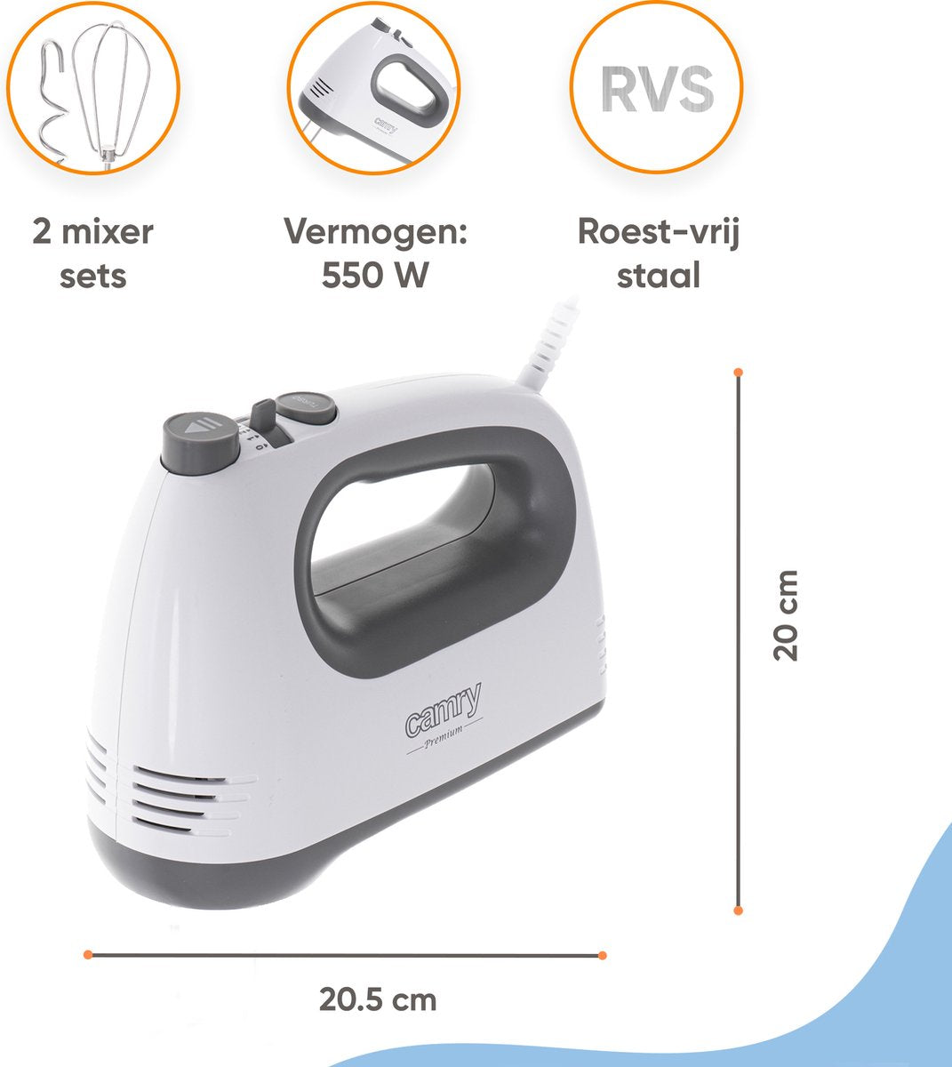 Mixer - Handmixer - 750W - Turbo-Funktion