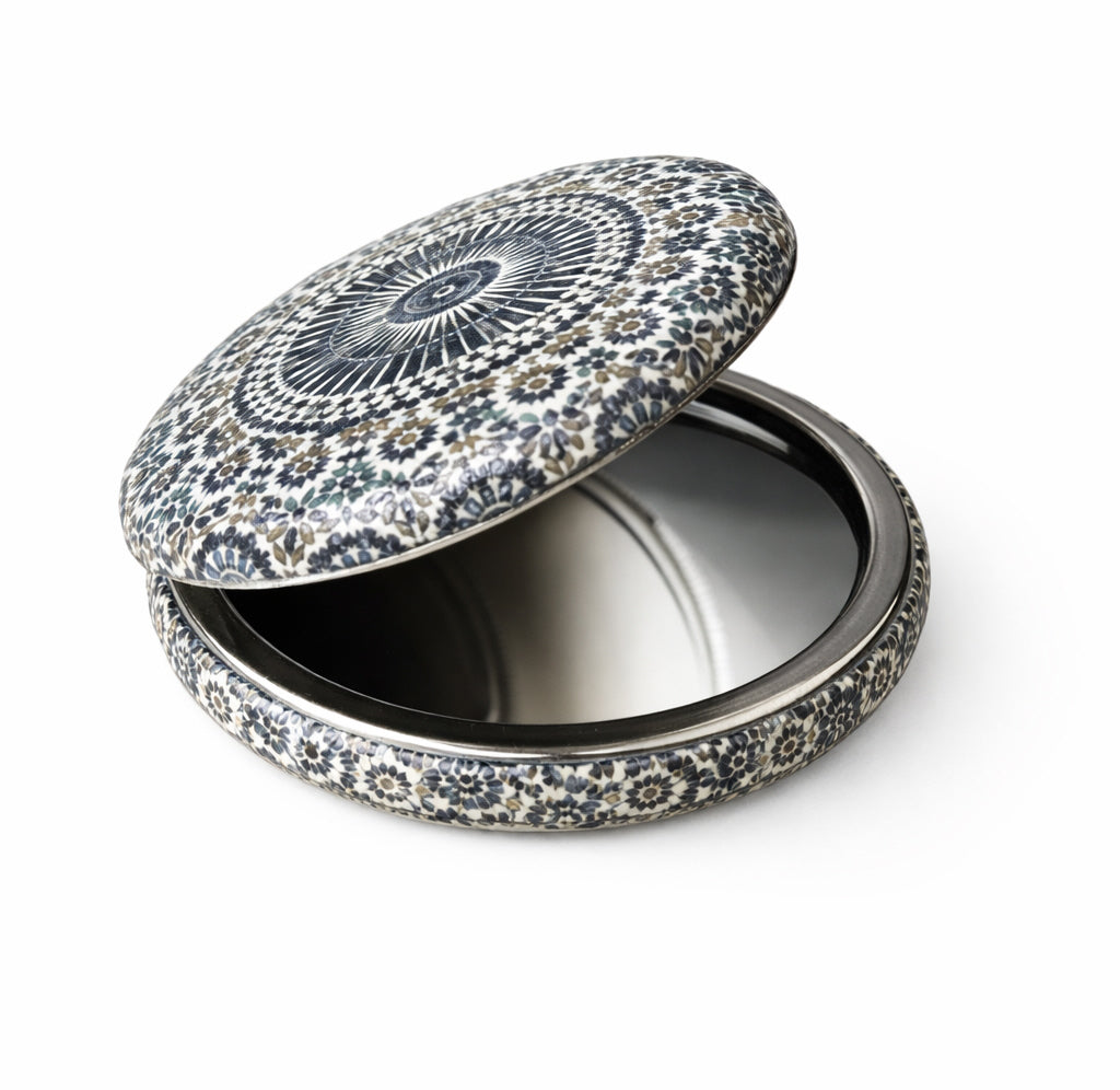 Handspiegel - make-up Ø 7, 5 cm – Marokkaans Design – Compact & Opvouwbaar