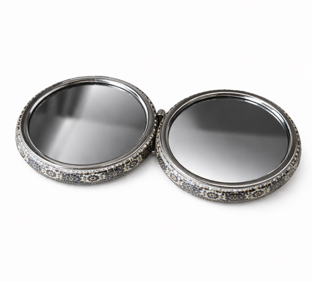 Handspiegel - make-up Ø 7, 5 cm – Marokkaans Design – Compact & Opvouwbaar