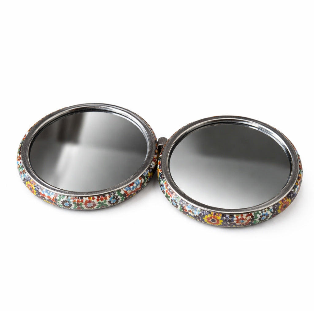 Hand mirror Ø 7.5 cm – Moroccan Design – Compact & Foldable