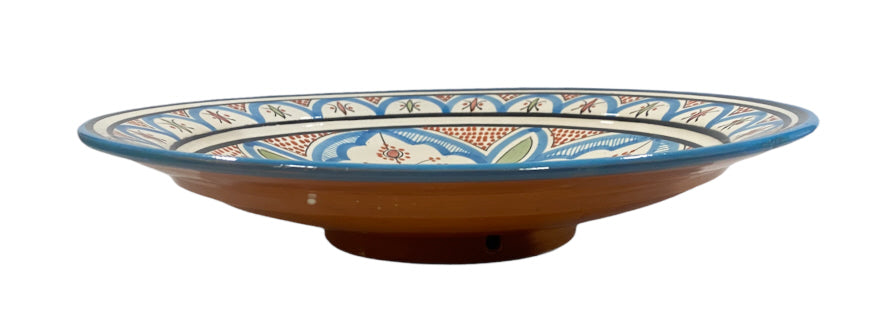 Aardewerk schaal hemelblauw 35cm