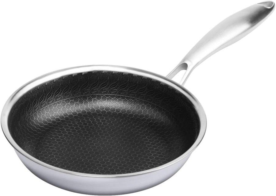 Cainfy super poêle antiadhésive pro avec couvercle - Ø 28 cm - Antiadhésif nid d'abeille robuste - Résistante au lave-vaisselle et au four