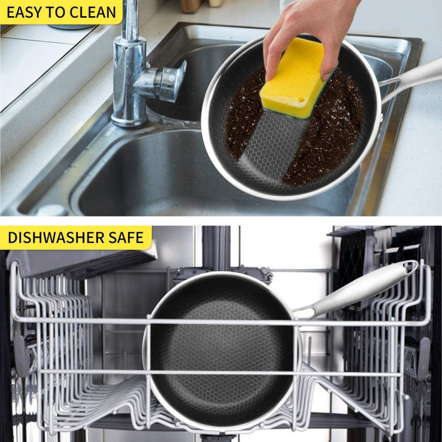 Cainfy super non-stick pro pan - Honeycomb heavy-duty non-stick - Dishwasher and oven safe