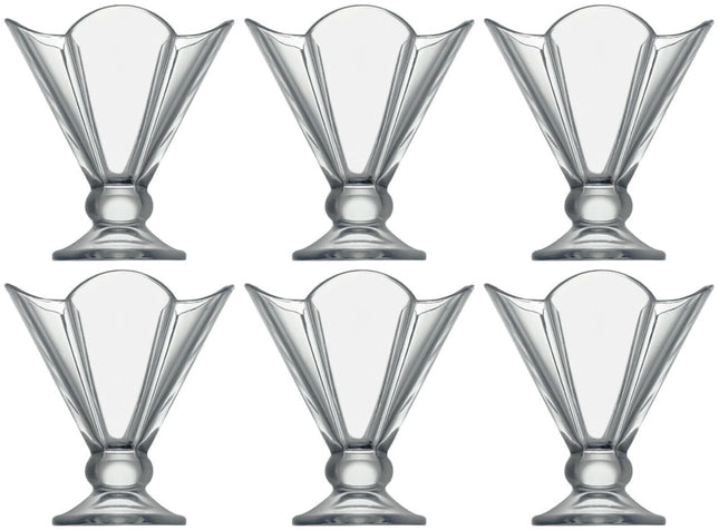 Glazen ijsbekers op voet – set van 6 ijscoupes en dessertglazen, 250 ml – foto 2