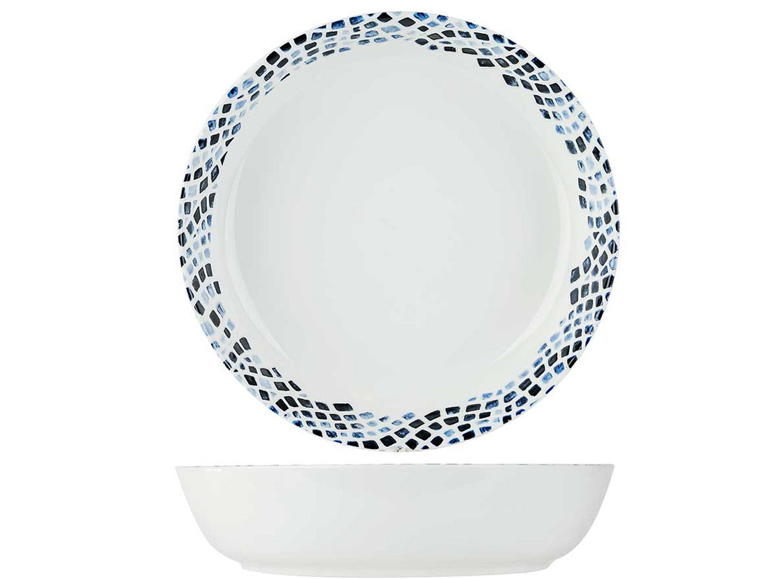 Porcelain Mosaic couscous plate D21.5XH5.3CM