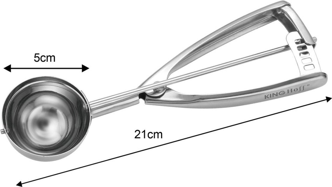 Kinghoff ijsschep van RVS – ijslepel met persmechanisme, 21 cm – foto 2