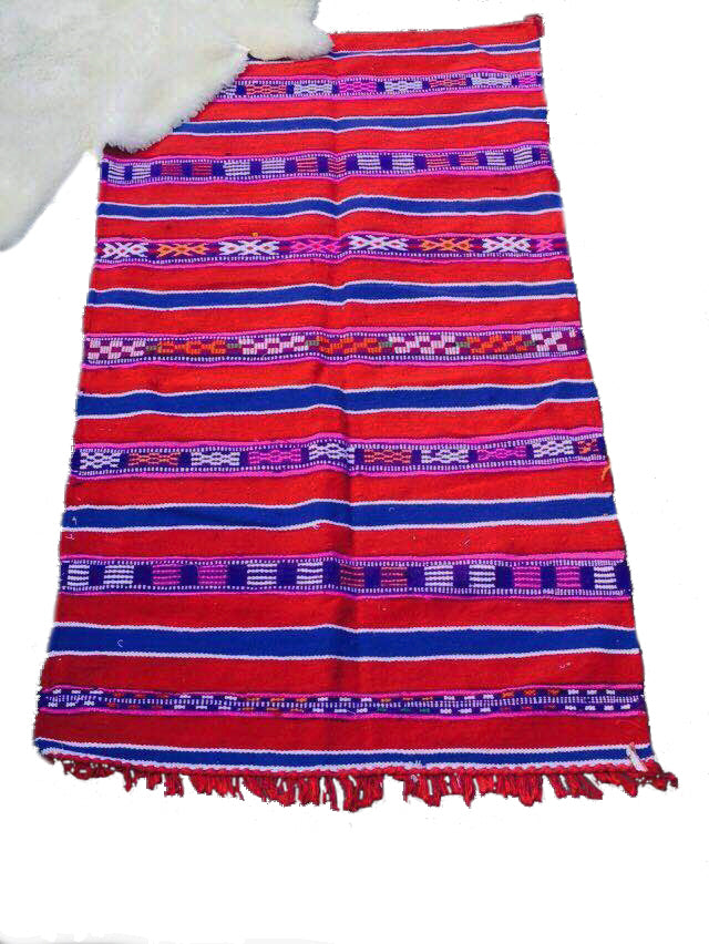 Marokkaanse kelim kleed 150 x 90 cm – handgeweven, schapen- en geitenwol