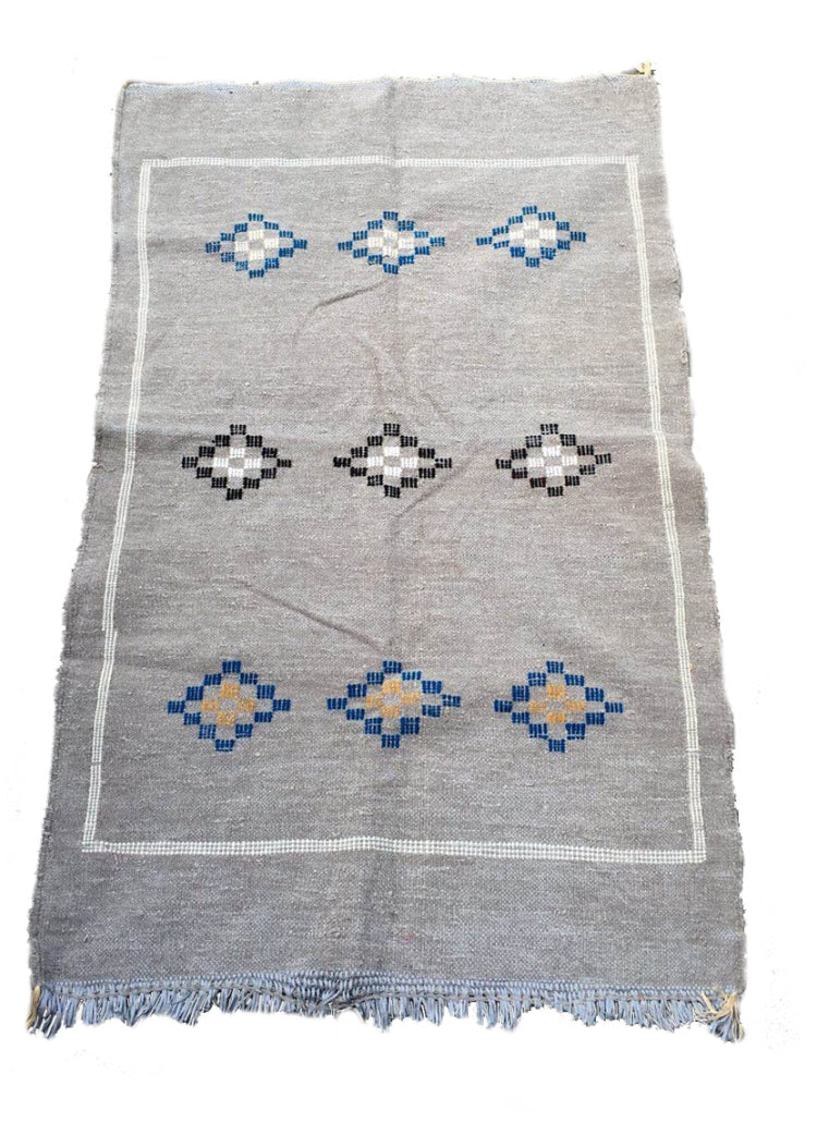 Kelim Teppich Grau 150 x 90 cm