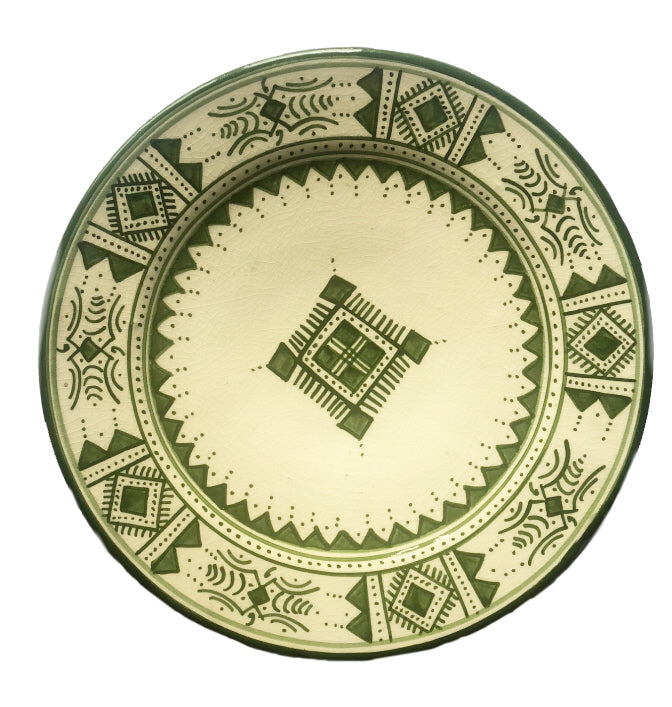 Moroccan plate green/white Ø25 cm