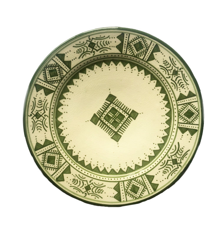 Moroccan plate green/white Ø20 cm