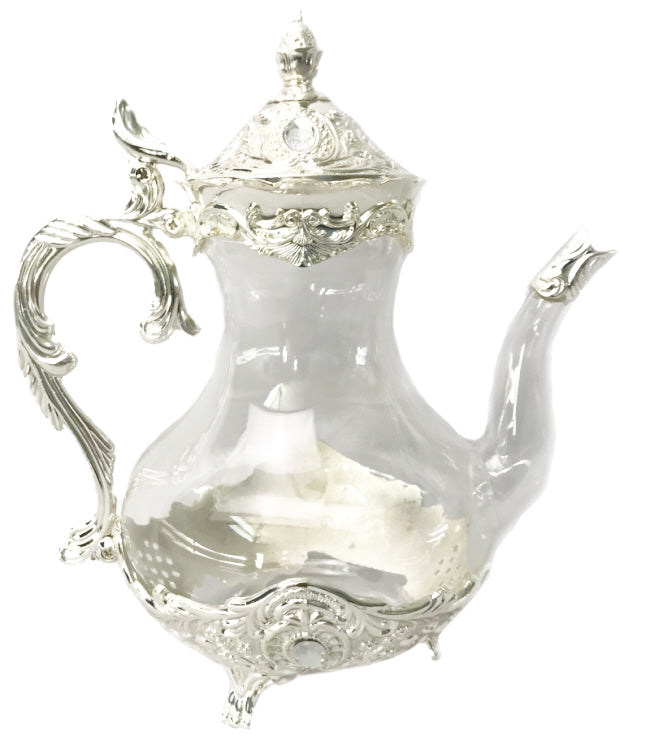 Glass teapot tall transparent