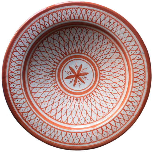 Orange earthenware bowl