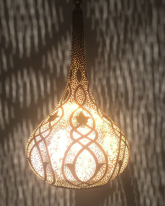 Orientalische Filigran Hängelampe Vintage Gold XXL
