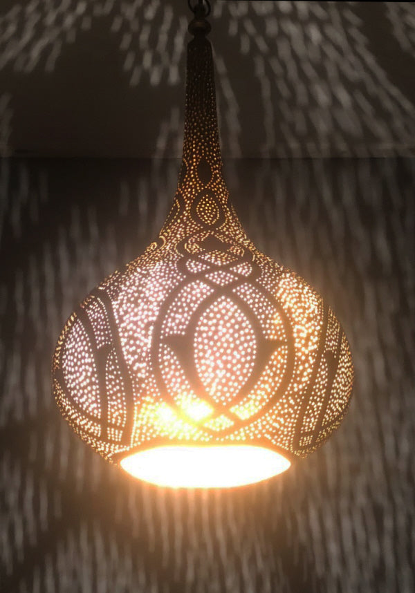 Orientalische Filigran Hängelampe Vintage Gold XXL