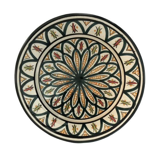 Earthenware bowl green-white Ø 25