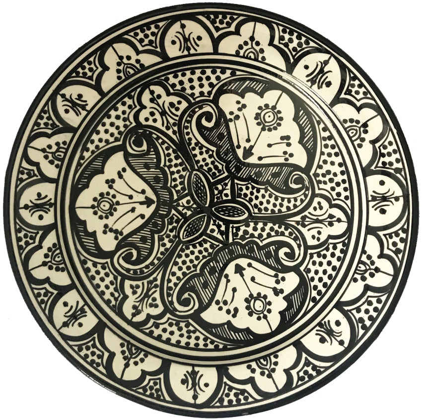 Moroccan pottery bowl black/white