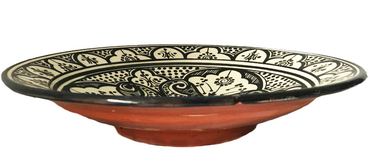 Moroccan pottery bowl black/white