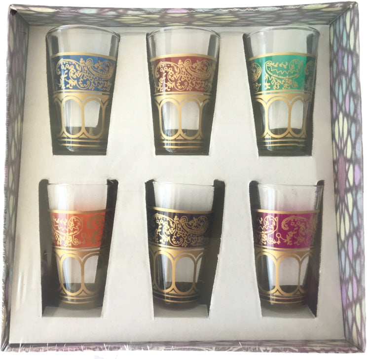 Verres à thé marocains colorés