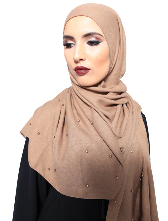 Écharpe pashmina perle sans franges