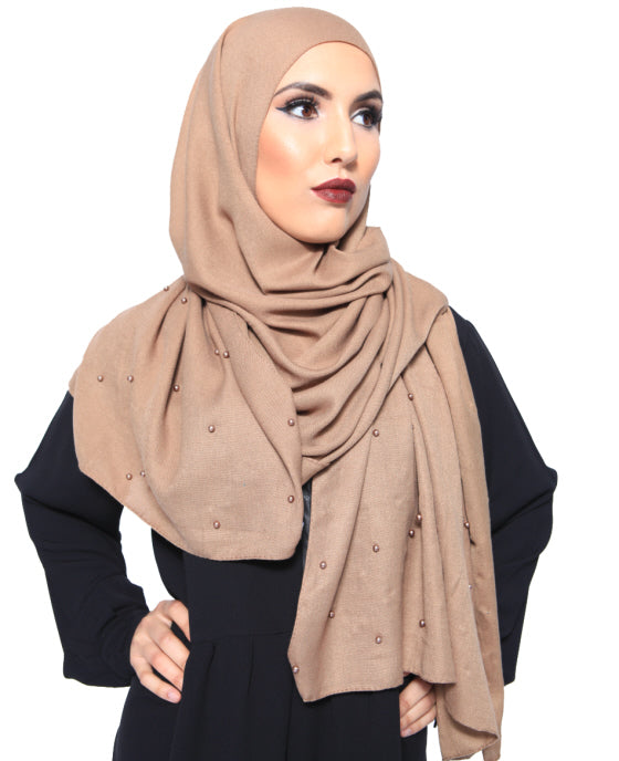Écharpe pashmina perle sans franges